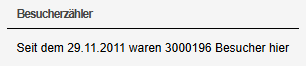 Die Homepage der „Kin Wiever – Berittene Garde zu Fuß“ hat seit heute über 3 Millionen Zugriffe gehabt. Natürlich ist uns bewusst, das dabei auch viele (technische) Zugriffe durch „Bots“ […]